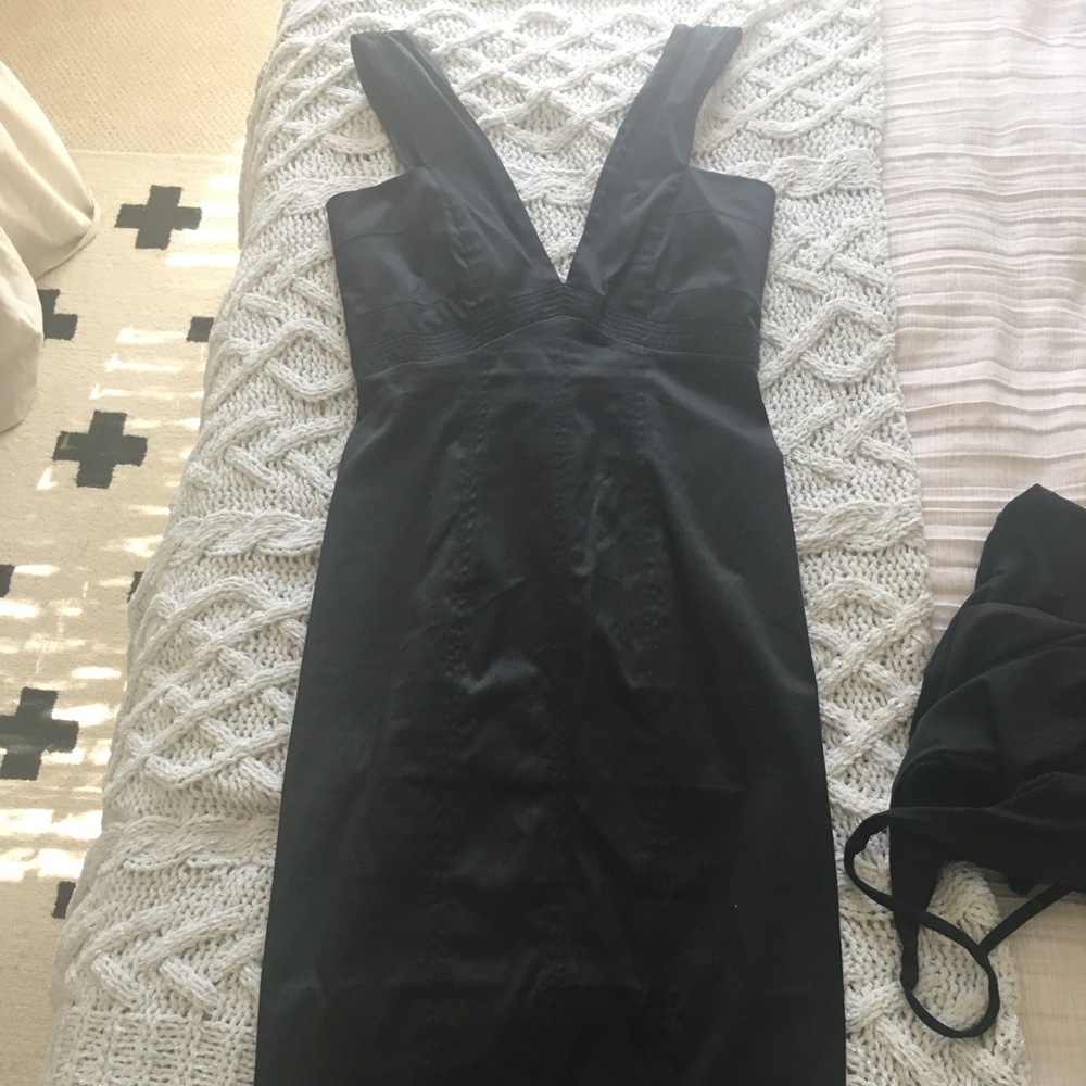 Black satin dress